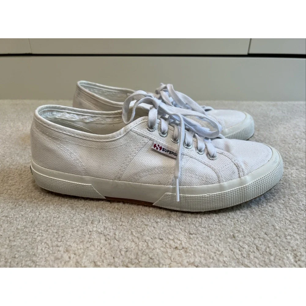Superga 2750 Cotu Classic White Canvas Sneakers Men's 9 Women's 10.5 EU 42
